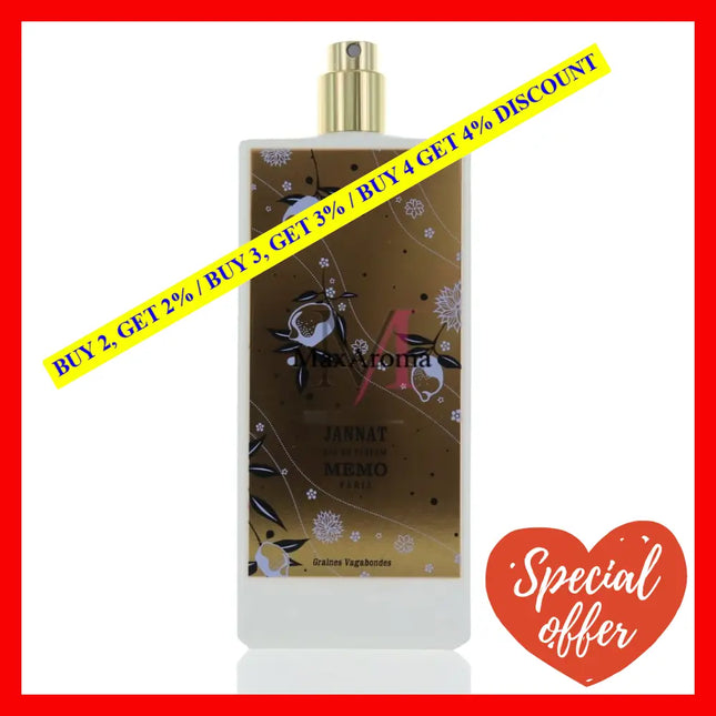 Memo Paris Jannat Perfume Tester Eau De Parfum Spray 2.5 Oz 75Ml Unisex No Cap
