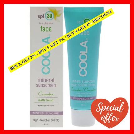 Mineral Face Sunscreen Matte Tint Spf 30 - Cucumber By Coola For Unisex 1.7 Oz