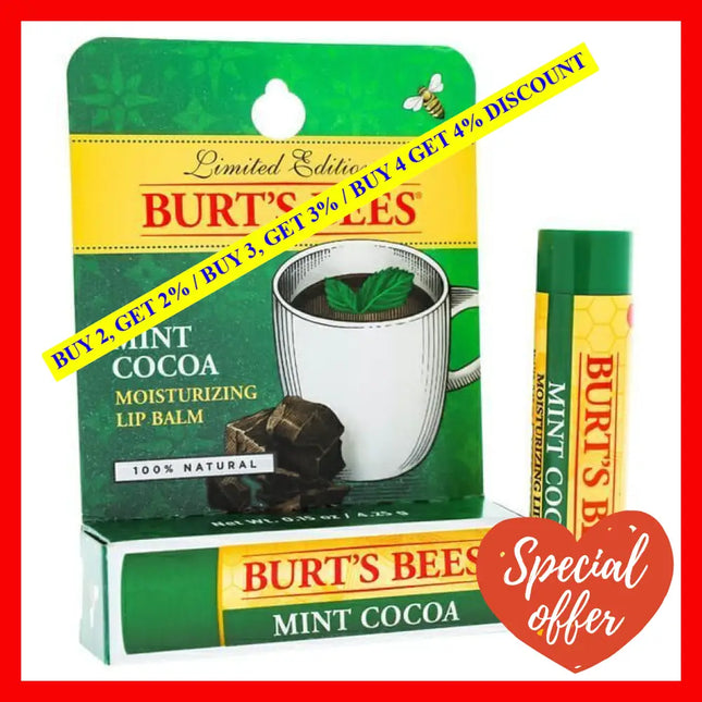 Mint Cocoa Moisturizing Lip Balm Blister By Burts Bees For Unisex - 0.15 Oz