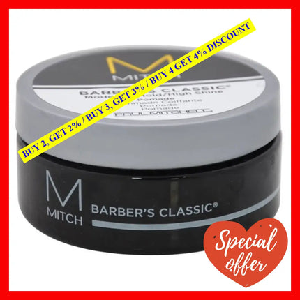 Mitch Barbers Classic Moderate Hold/High Shine Pomade By Paul Mitchell For Men - 3 Oz