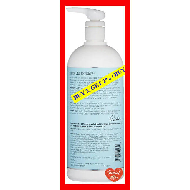 Moisture Lock Leave-In Conditioner By Ouidad For Unisex - 33.8 Oz