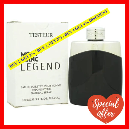 Mont Blanc Legend By For Men - 3.3 Oz Edt Spray (Tester)