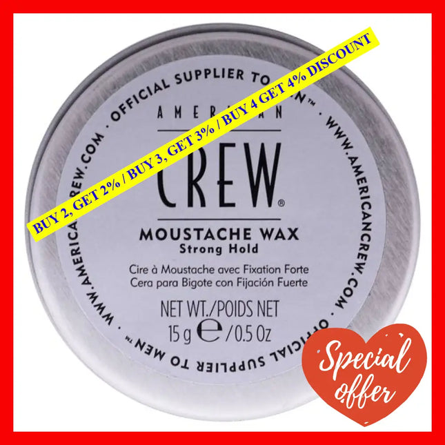 Moustache Wax By American Crew For Men - 0.5 Oz