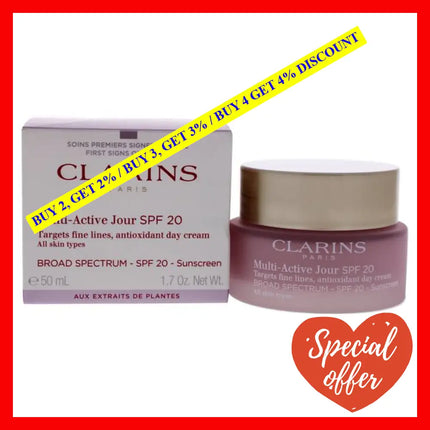 Multi-Active Day Cream Spf 20 - All Skin Types By Clarins For Unisex 1.7 Oz