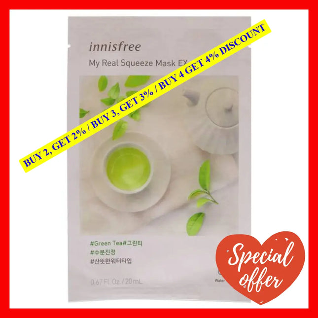 My Real Squeeze Mask - Green Tea By Innisfree For Unisex 0.67 Oz