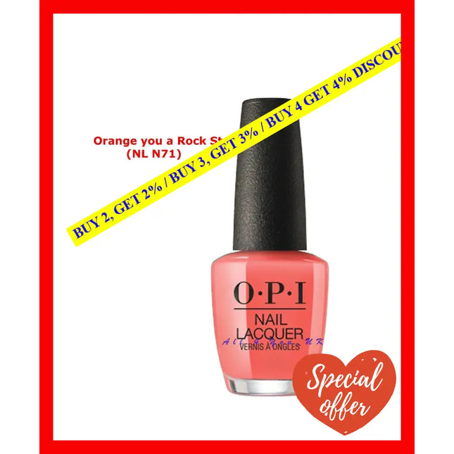 Nail Lacquer - Nl N71 Orange You A Rock Star By Opi For Women 0.5 Oz Polish