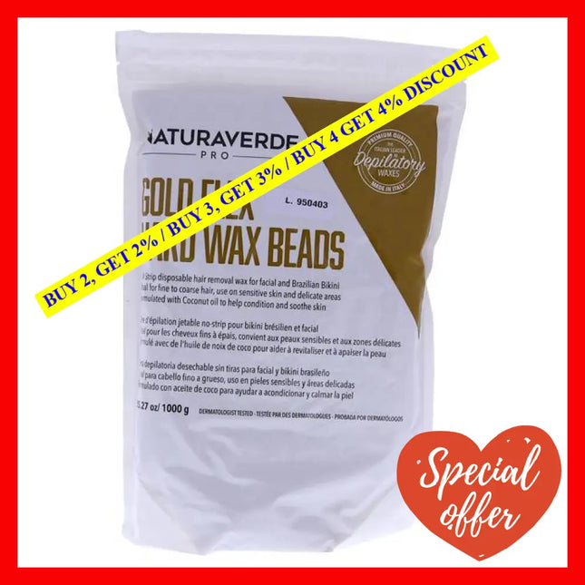 Natura Verde Pro Gold Hard Flex Wax Beads By For Unisex - 35.27 Oz