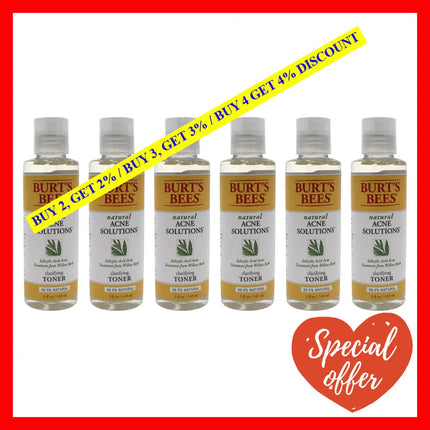 Natural Acne Solutions Clarifying Toner By Burts Bees For Unisex - 5 Oz Pack Of 6