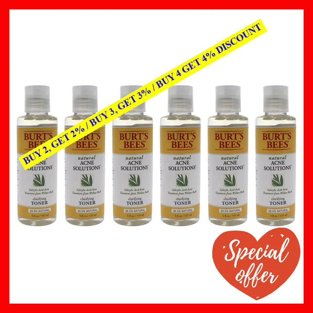 Natural Acne Solutions Clarifying Toner By Burts Bees For Unisex - 5 Oz Pack Of 6