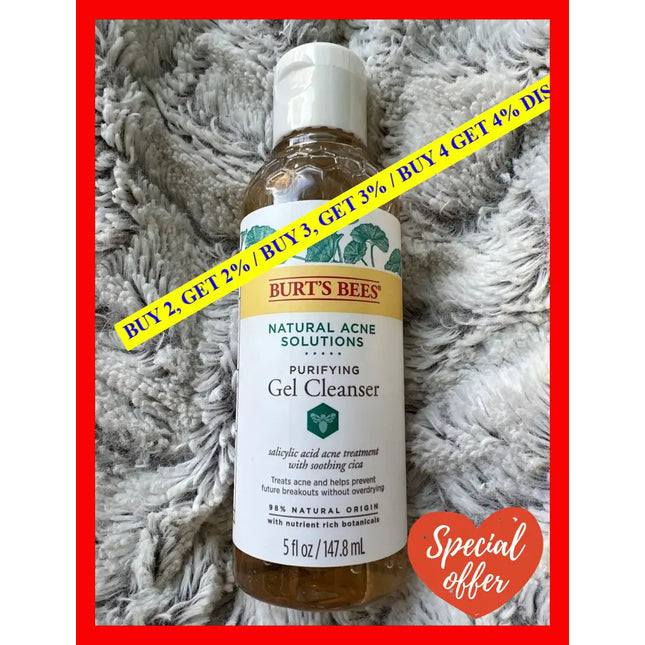 Natural Acne Solutions Purifying Gel Cleanser By Burts Bees For Unisex - 5 Oz