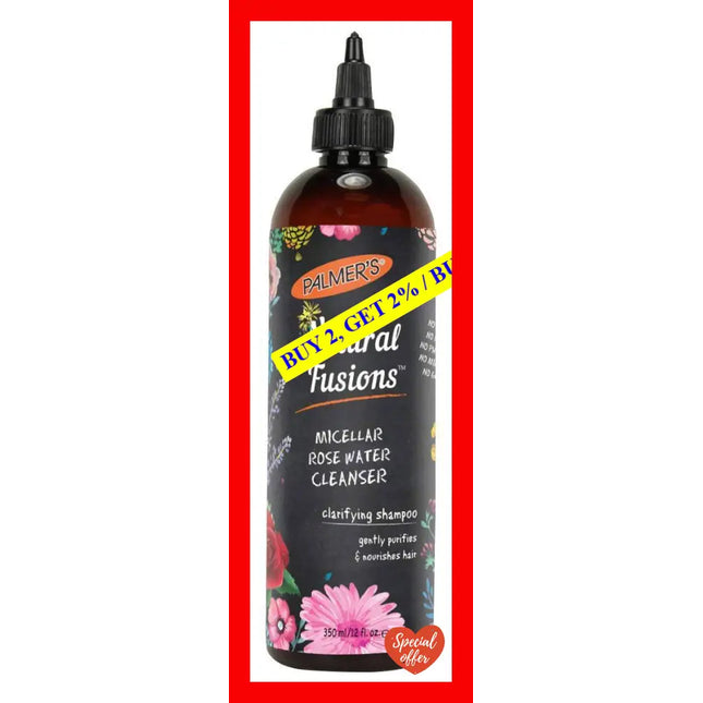 Natural Fusions Micellar Rose Water Cleanser Clarifying Shampoo By Palmers For Unisex - 12 Oz