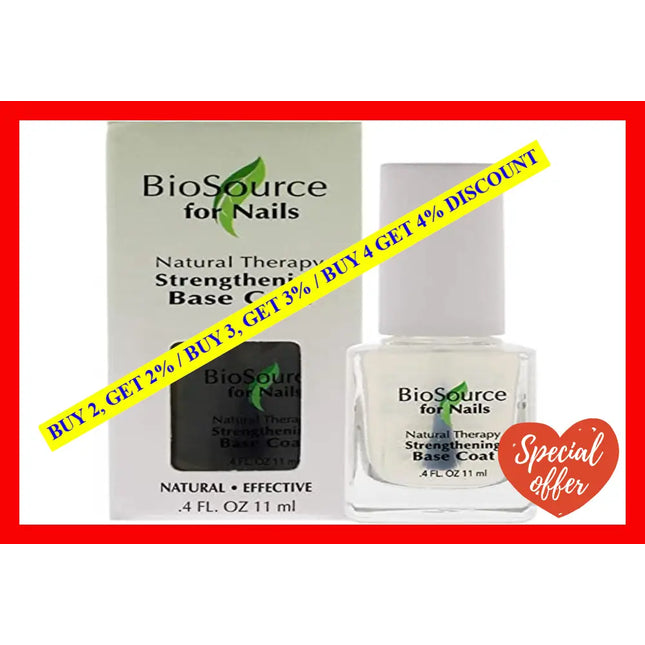 Natural Therapy Strengthening Base Coat By Biosource For Women - 0.4 Oz Nail Treatment