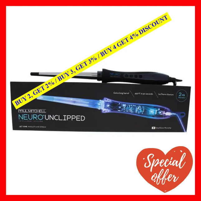 Neuro Unclipped Curling Iron - Model # Nsscna Black/Silver By Paul Mitchell For Unisex 0.75 Inch