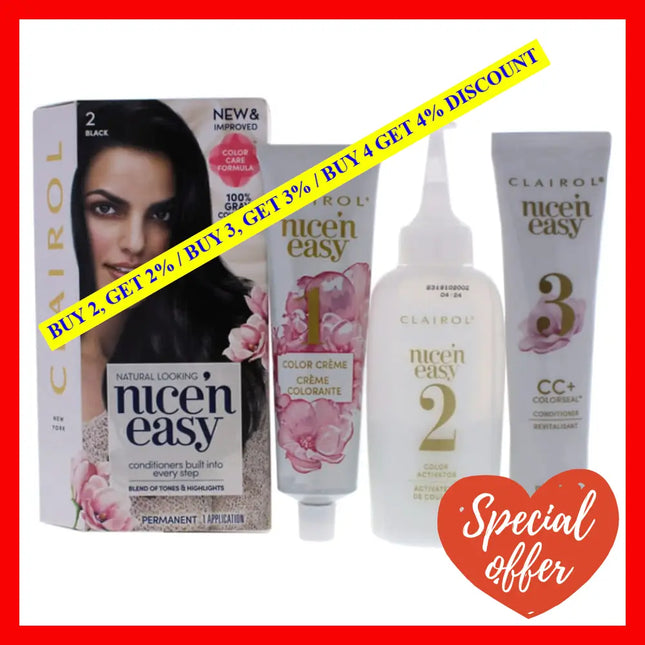 Nice N Easy Permanent Color - 2 Black By Clairol For Women 1 Application Hair