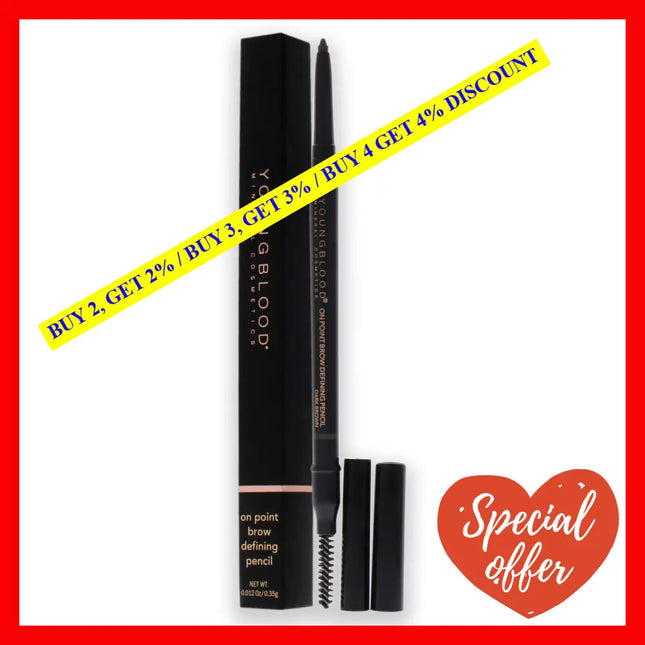 On Point Brow Defining Pencil - Dark Brown By Youngblood For Women 0.012 Oz Eyebrow