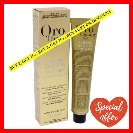 Oro Therapy Color Keratin - 8-4 Light Blonde Copper By Fanola For Unisex 3.38 Oz Hair