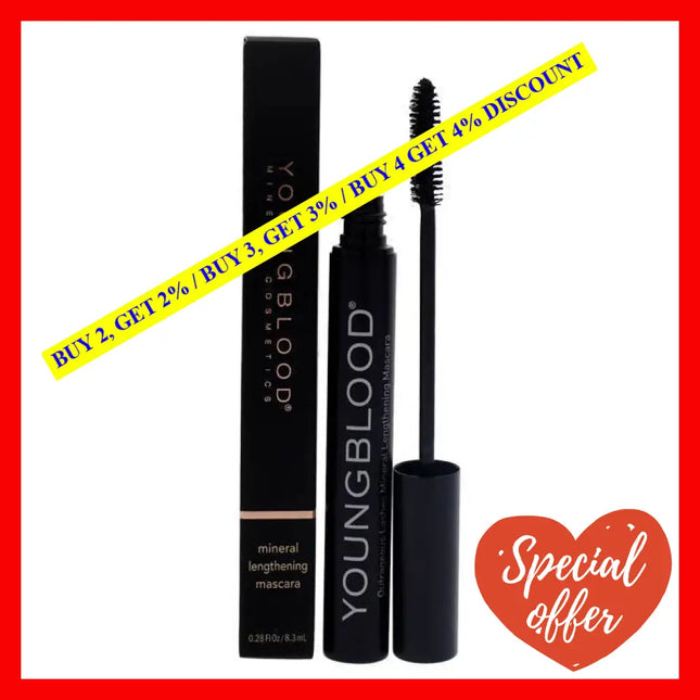 Outrageous Lashes Mineral Lengthening Mascara - Blackout By Youngblood For Women 0.28 Oz