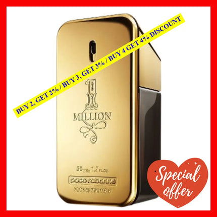 Paco Rabanne 1 Million For Men Edt 1.7 Oz - 50 Ml Eau De Toilette
