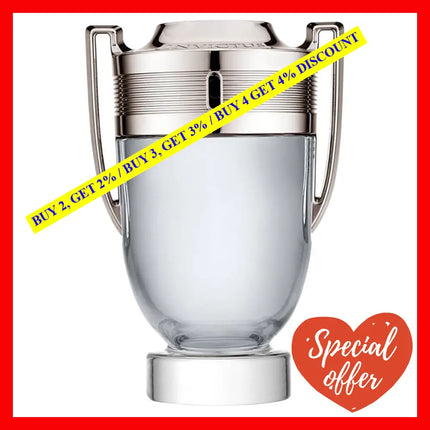 Paco Rabanne Invictus For Men Eau De Toilette Spray 3.3 Oz 100Ml