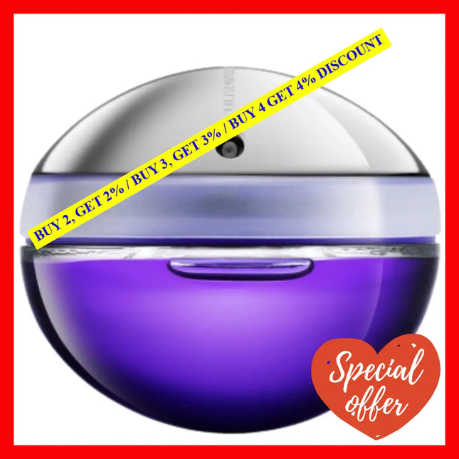 Paco Rabanne Ultra Violet For Women Eau De Parfum Spray 2.7 Oz