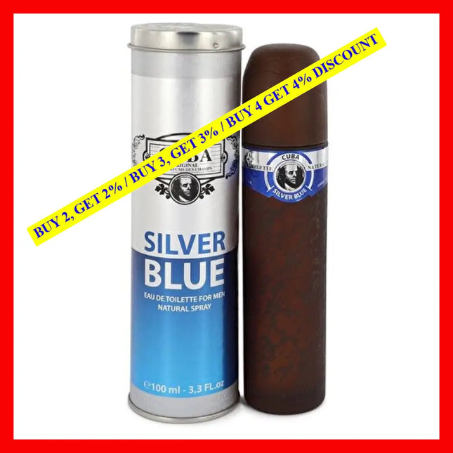 Parfums Des Champs Cuba Silver Blue Edt Spray Unboxed Blue/Parfum Eau De Toilette 4 Oz (100 Ml)