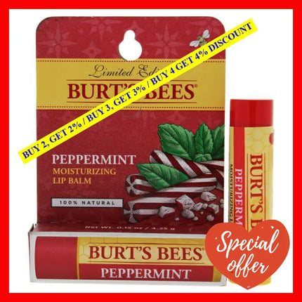 Peppermint Moisturizing Lip Balm Blister By Burts Bees For Unisex - 0.15 Oz