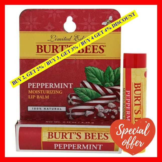 Peppermint Moisturizing Lip Balm Blister By Burts Bees For Unisex - 0.15 Oz
