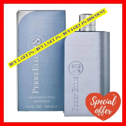 Perry Ellis 18 By For Men - 3.4 Oz Edt Spray