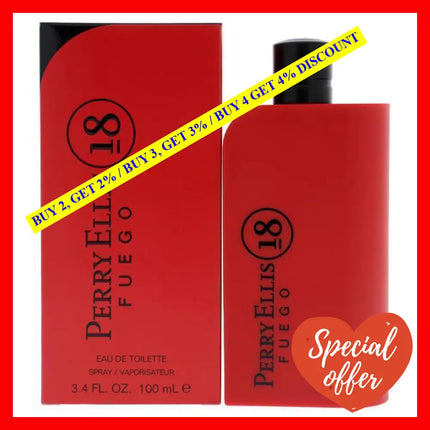 Perry Ellis 18 Fuego By For Men - 3.4 Oz Edt Spray