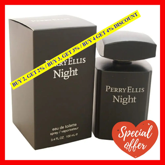 Perry Ellis Night By For Men - 3.4 Oz Edt Spray