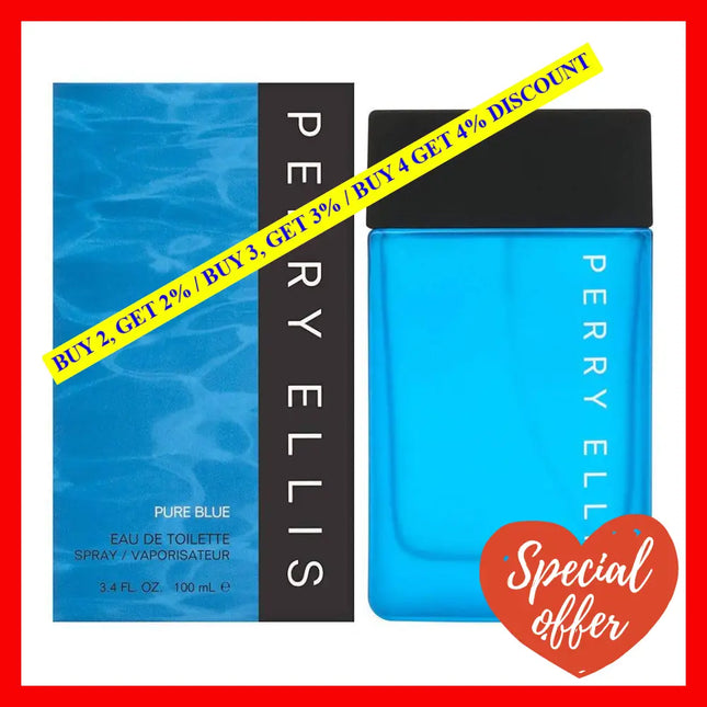 Perry Ellis Pure Blue By For Men - 3.4 Oz Edt Spray