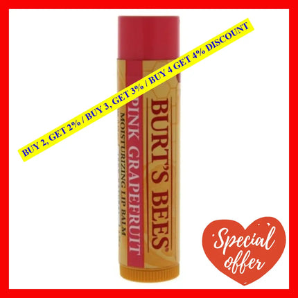 Pink Grapefruit Moisturizing Lip Balm By Burts Bees For Unisex - 0.15 Oz