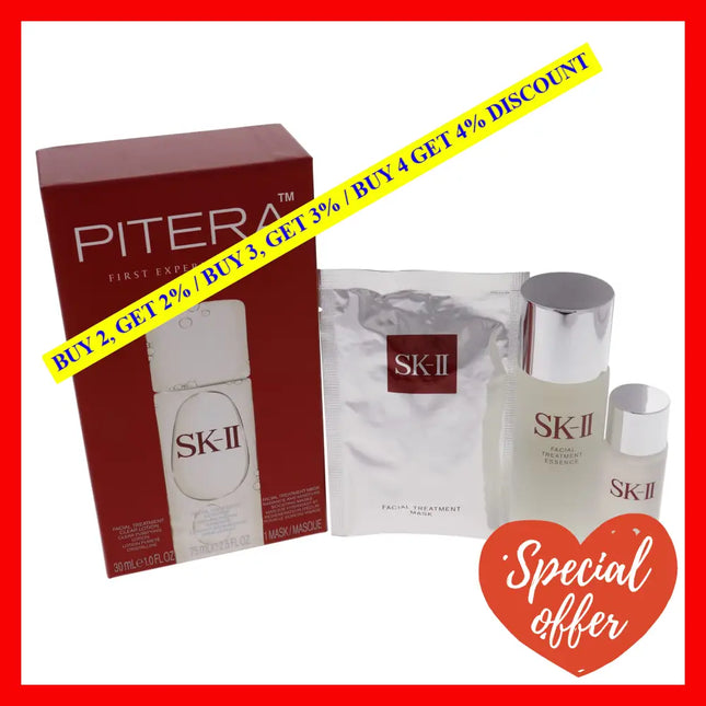 Pitera First Experience Kit By Sk-Ii For Unisex - 3 Pc 2.5Oz Facial Treatment Essence 1Oz Clear