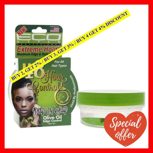 Playn Stay Edge Control Gel - Olive Oil By Ecoco For Unisex 3 Oz