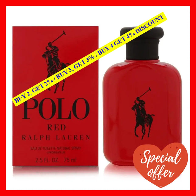 Polo Red By Ralph Lauren For Men - 2.5 Oz Edt Spray