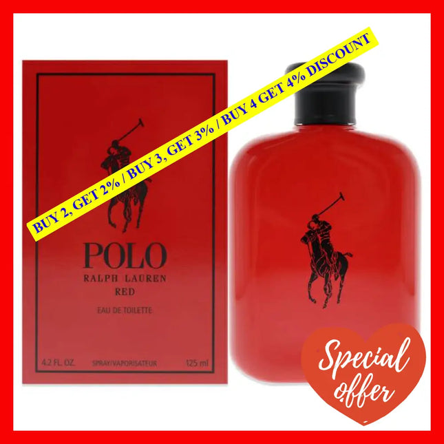 Polo Red By Ralph Lauren For Men - 4.2 Oz Edt Spray