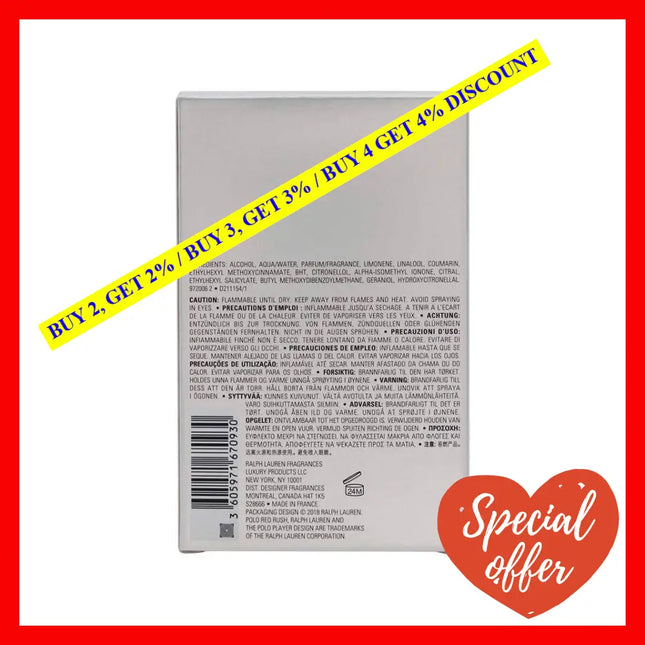 Polo Red Rush By Ralph Lauren For Men - 4.2 Oz Edt Spray