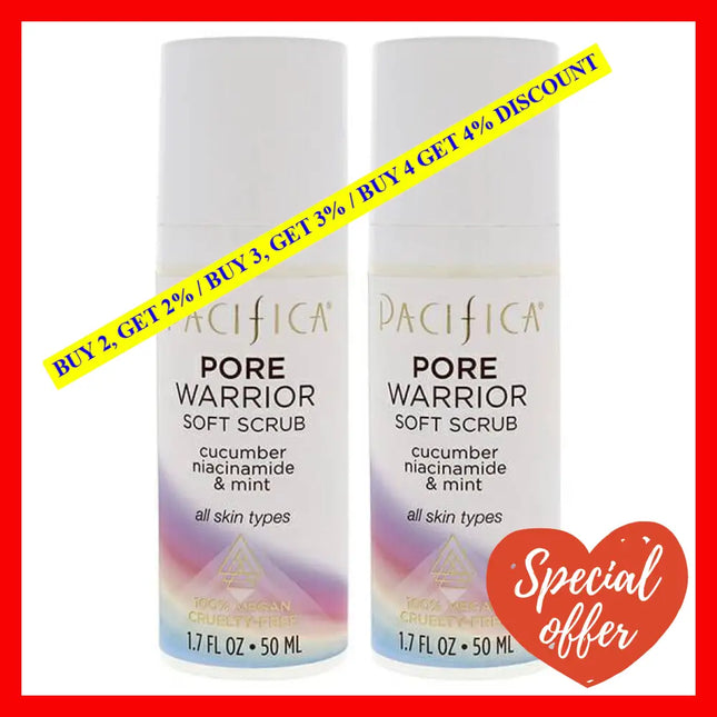 Pore Warrior Soft Scrub By Pacifica For Unisex - 1.7 Oz Pack Of 2