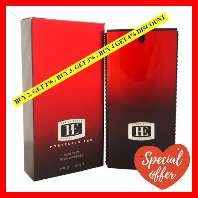 Portfolio Red By Perry Ellis For Men - 3.4 Oz Edt Spray