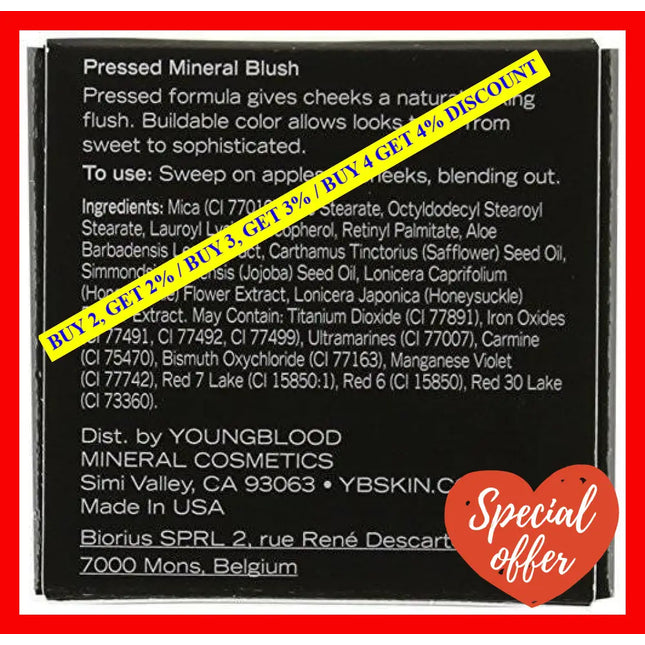 Pressed Mineral Blush - Bashful By Youngblood For Women 0.10 Oz