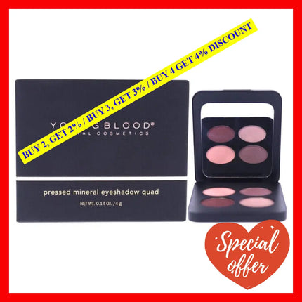 Pressed Mineral Eyeshadow Quad - Vintage By Youngblood For Women 0.14 Oz Eye Shadow