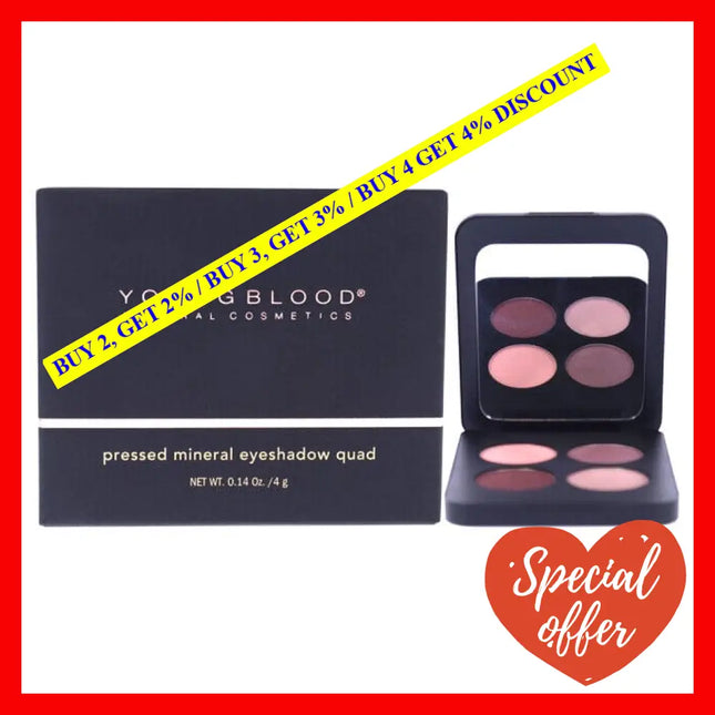 Pressed Mineral Eyeshadow Quad - Vintage By Youngblood For Women 0.14 Oz Eye Shadow