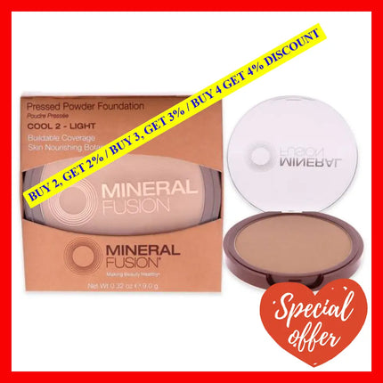 Pressed Powder Foundation - 02 Cool By Mineral Fusion For Women 0.32 Oz