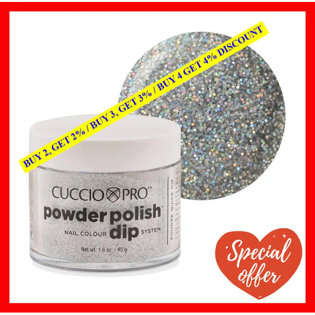 Pro Powder Polish Nail Colour Dip System - Deep Silver Glitter By Cuccio For Women 1.6 Oz