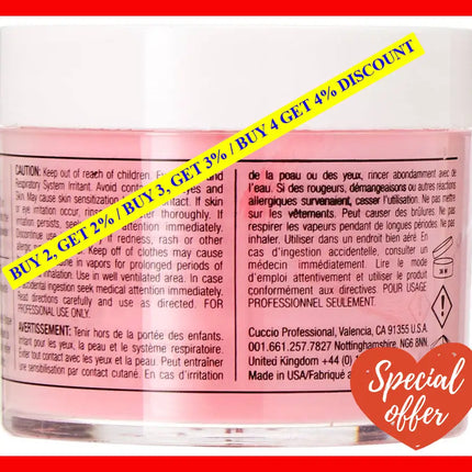 Pro Powder Polish Nail Colour Dip System - Passionate Pink By Cuccio For Women 1.6 Oz