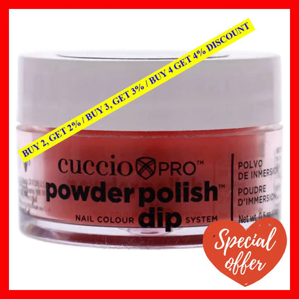Pro Powder Polish Nail Colour Dip System - Red With Orange Undertones By Cuccio For Women 0.5 Oz