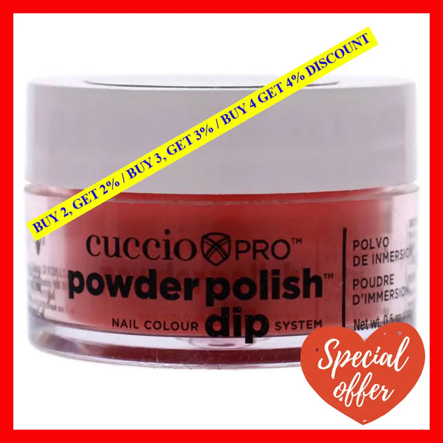 Pro Powder Polish Nail Colour Dip System - Red With Orange Undertones By Cuccio For Women 0.5 Oz