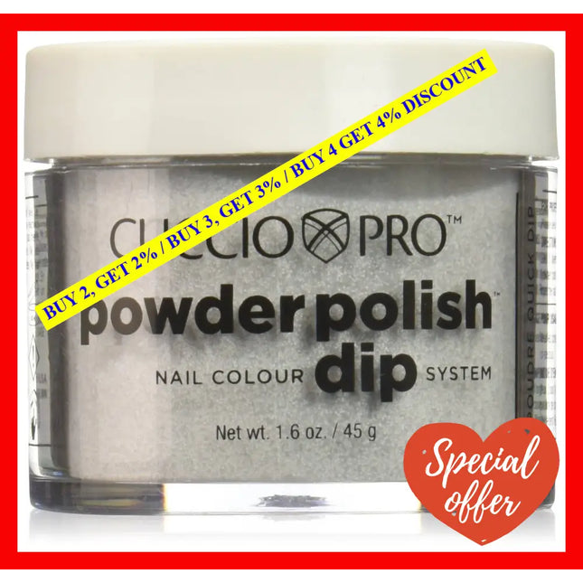 Pro Powder Polish Nail Colour Dip System - Silver With Glitter By Cuccio For Women 1.6 Oz