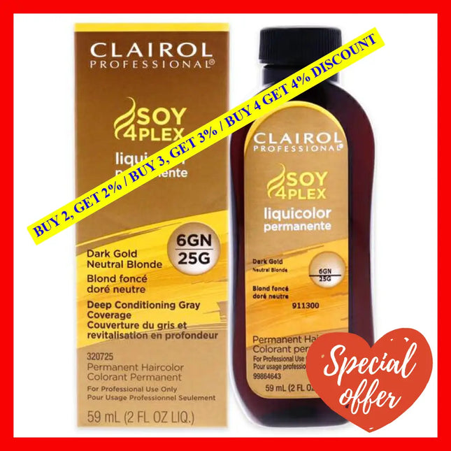 Professional Liquicolor Permanent Hair Color - 25G Dark Gold Neutral Blonde By Clairol For Unisex 2