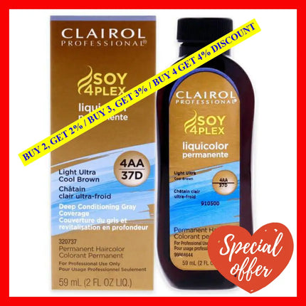 Professional Liquicolor Permanent Hair Color - 37D Light Ultra Cool Brown By Clairol For Unisex 2 Oz